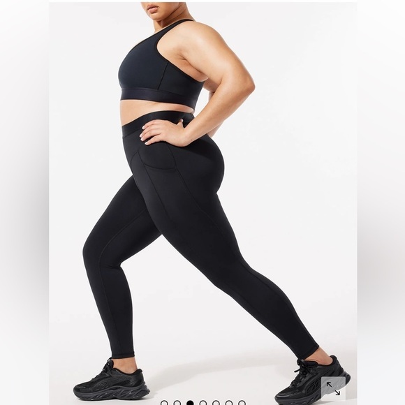 Savage X Fenty Lineup High Waisted Active Yoga Workout Black Pocket Legging 3X - Picture 3 of 11